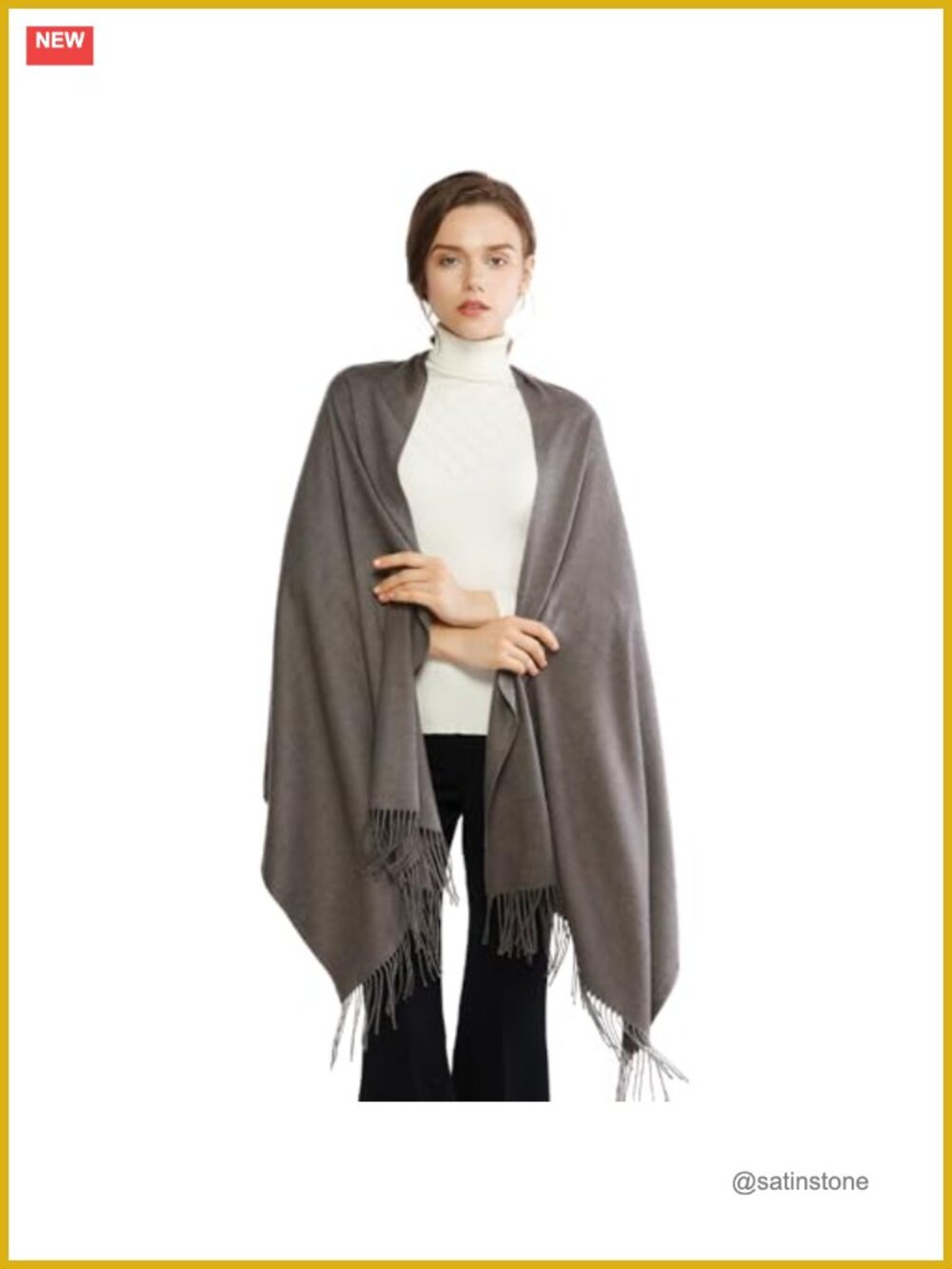 Soft Cozy Fringe Pashmina Shawl Wrap Scarf for Wedding Evening